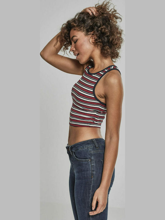 Women's Summer Crop Top Sleeveless Striped Red/Navy/White