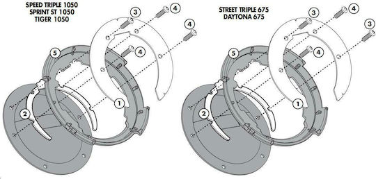Givi Tank Mounts Tanklock for Triumph Tiger Aprilia Benelli/Triumph