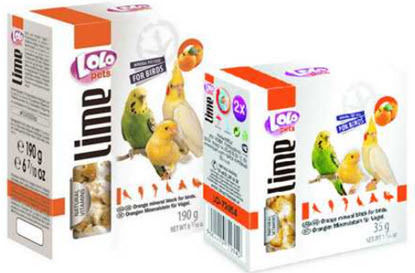Lolo Pets Lime Mineral Block for Birds Birds Calcium Stone with Orange XL 190gr 190gr