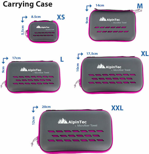 AlpinPro DryFast Microfiber Face Towel with Case Navy 120x60cm