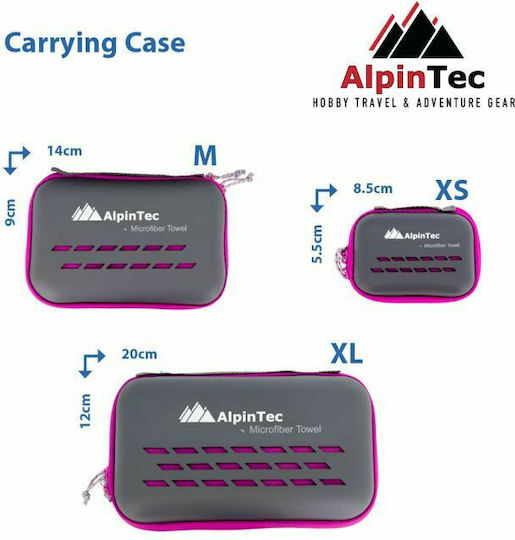 AlpinPro DryFast Microfiber Face Towel in Case Purple 50x30cm