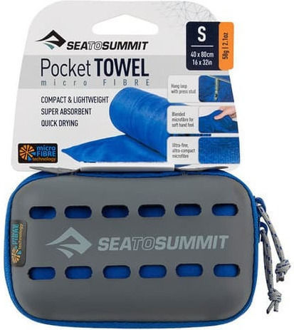 Sea to Summit Pocket Microfiber Towel Face in Case Cobalt 120x60cm