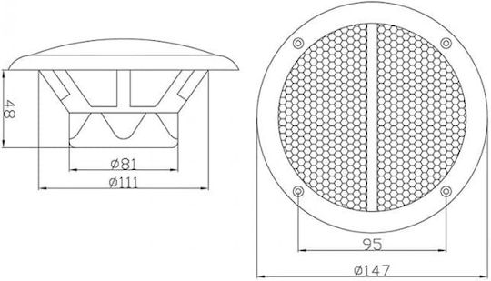 Blow Waterproof Marine Speaker WS-150 5.25" with 25W RMS White