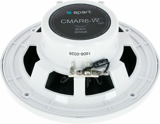 Apart Audio Ηχείο Σκάφους Αδιάβροχο 6.5" με 30W RMS Λευκό