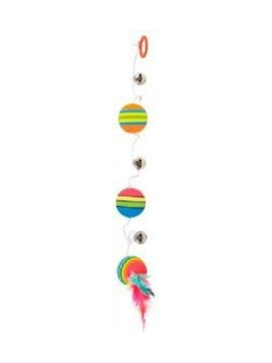 Trixie Rainbow Παιχνίδι Γάτας Μπάλα Μπάλες Σε Λάστιχο 3,5x80cm