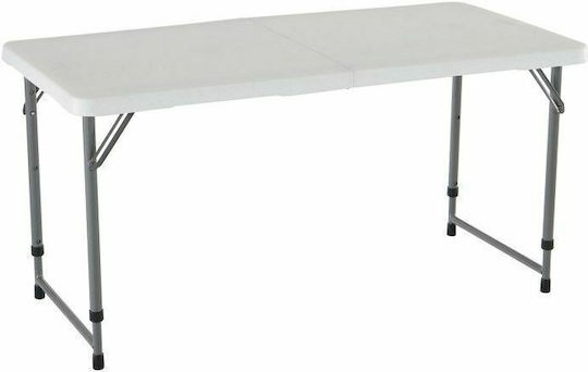 Lifetime Half-Folding Tabelul Oțel pentru Camping Pliabil în cazul în care 122x91.5x61cm Alb