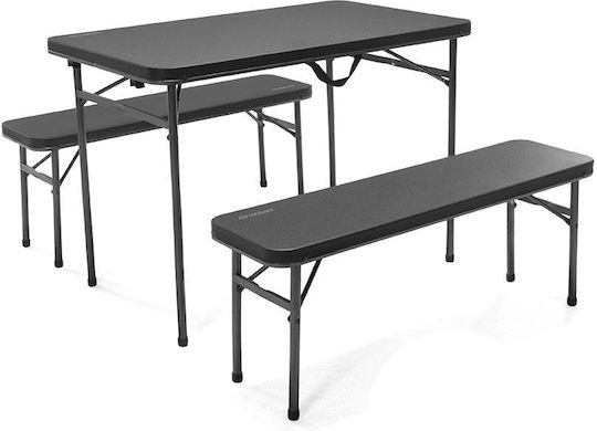 OZtrail Ironside Recreation Σετ Τραπεζιού Ατσάλινο για Camping Πτυσσόμενο σε Βαλιτσάκι 102x70x61cm Μαύρο 3τμχ