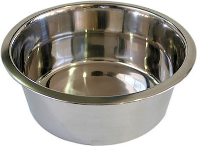 Croci Steel Dos Μεταλλικό Μπολ Φαγητού & Νερού για Σκύλο σε Ασημί χρώμα 4.75lt 28cm