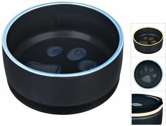 Trixie Ceramic Keramik Schalen Futter & Wasser für Hund auf Basis von 400ml 12cm in Schwarz Farbe