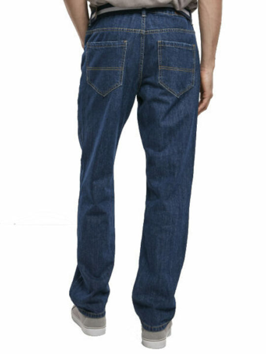 Urban Classics TB3078 Pantaloni de Bărbați din Jean în Croială Largă Mijlocul Indigo