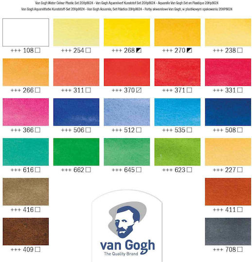 Royal Talens Van Gogh Set of Watercolours Multicolored with Brush 24pcs