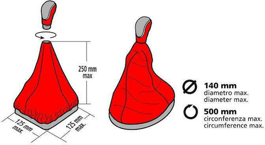 Lampa Cizme Shift Manșon din piele pentru schimbătorul de viteze cu șnur negru 125mmx250mm