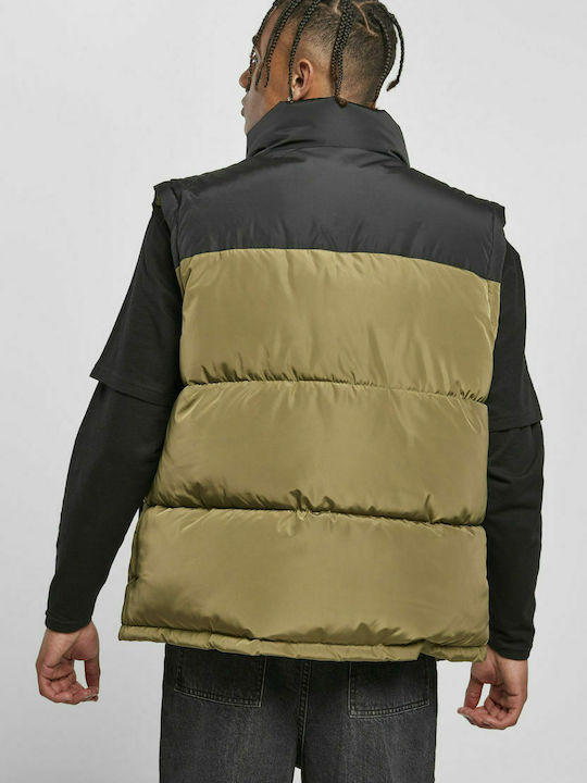 Urban Classics Men's Sleeveless Puffer Jacket Khaki