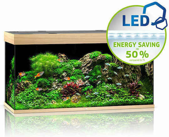 Juwel Rio 350 LED Beech Fisch-Aquarium mit Kapazität von 350Es mit Beleuchtung, Heizung, Umwälzpumpe, Filter und 121x51x66cm Beige