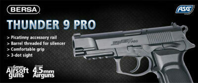 Asg Αεροβόλο Πιστόλι CO2 Bersa Thunder 9 Pro Airgun 4.5mm