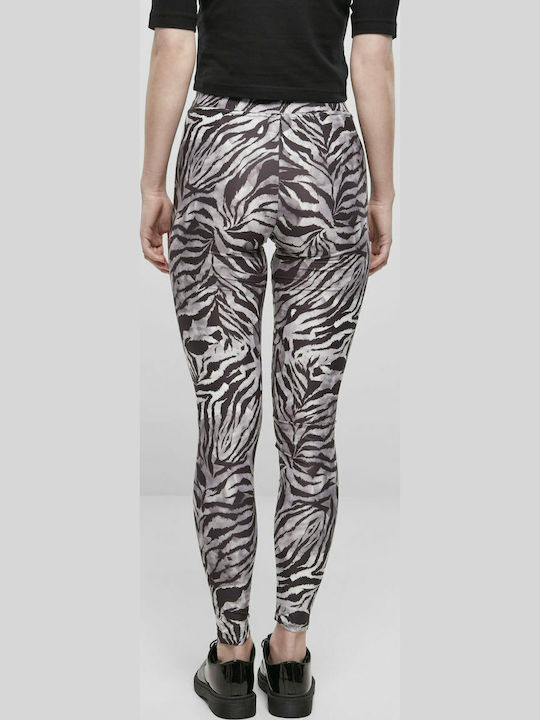 Women's Long Legging High Waisted Black Zebra