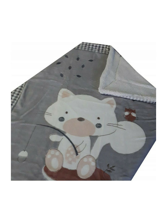Kikka Boo Blanket Cot Polar Fisher Velvet Gray 110x140cm