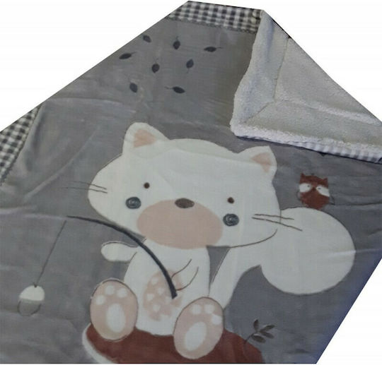 Kikka Boo Pătură Pătuț Polar Fisher Catifea Gri 110x140cm