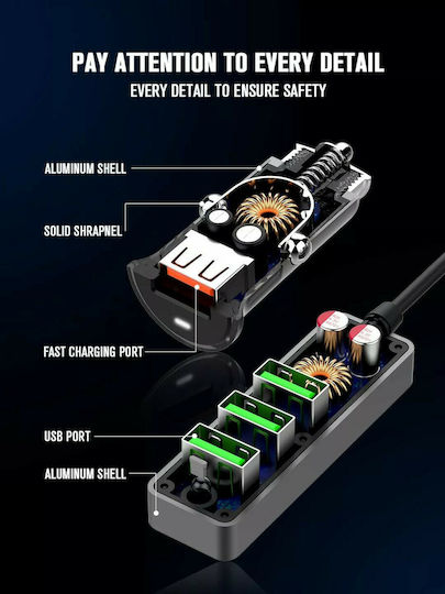 Ldnio C61 Car Charger 35W with Ports 4xUSB-A Black Color