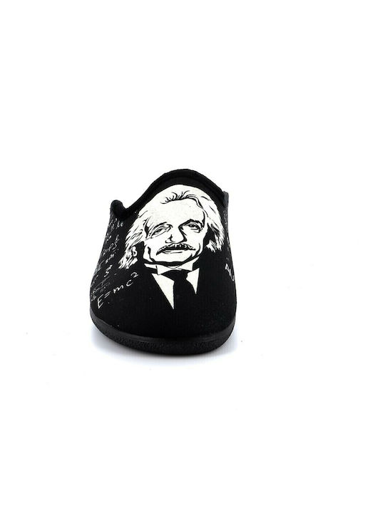 Einstein Papuci bărbați iarna cu modele Negri