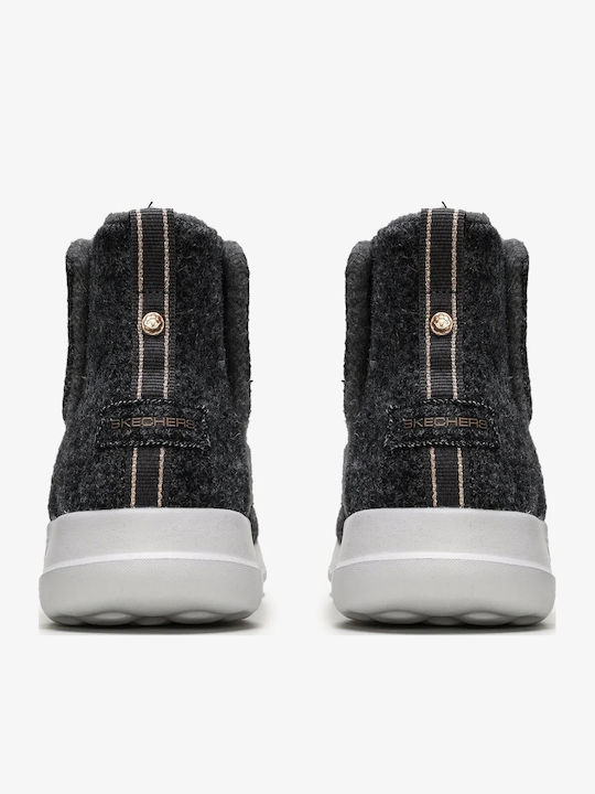 On The Go Suede Women's Ankle Boots Platform Gray