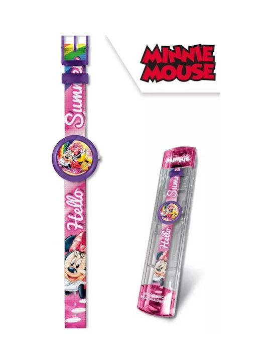 Kids Licensing Kids Analog Watch Minnie with Rubber/Plastic Strap Pink