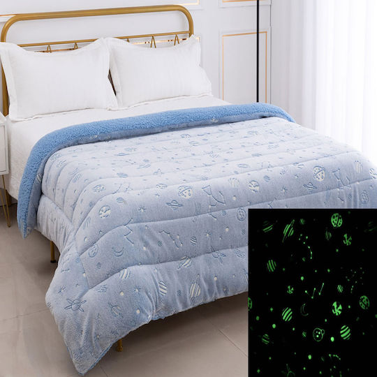Silk Fashion Kids Duvet Cover Glow in the Dark Single Space Ciel 170x220cm Silk Fashion Kids Duvet Cover Glow in the Dark Single Space Ciel 170x220cm