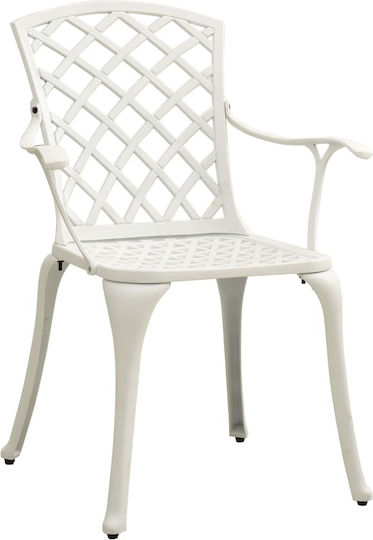 Garten- und Outdoor-Möbelsets 3 Stück Weiß mit Sonnenschirmhalter