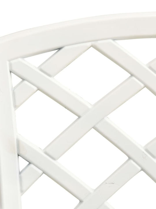 Garten- und Outdoor-Möbelsets 3 Stück Weiß mit Sonnenschirmhalter