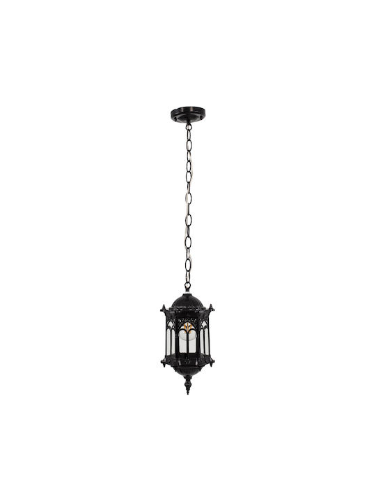 GloboStar Darcy Hängelampe Schwarz Raster mit Fassung E27 16x16x32.5cm.