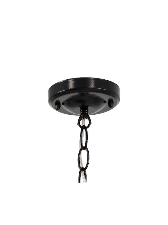 GloboStar Darcy Hängelampe Schwarz Raster mit Fassung E27 16x16x32.5cm.