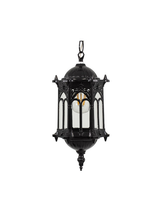 GloboStar Darcy Hängelampe Schwarz Raster mit Fassung E27 16x16x32.5cm.