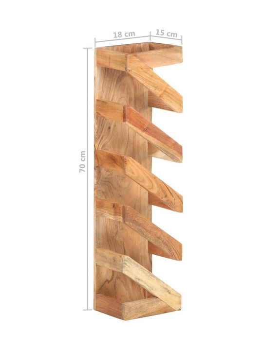 vidaXL Perete Cămară de Băuturi Lemn pentru 5 Sticle Bej 18x15x70εκ.