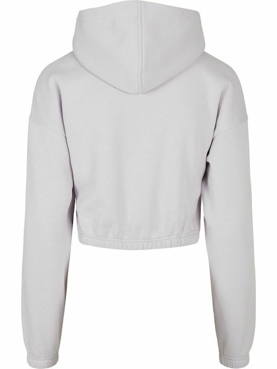 Gekürzt Damen Sweatshirt Kapuzen Gray