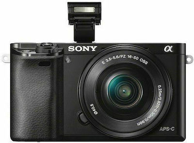 Sony Mirrorless Φωτογραφική Μηχανή α6000 Crop Frame Kit (E PZ 16-50mm F3.5-5.6 OSS) Black