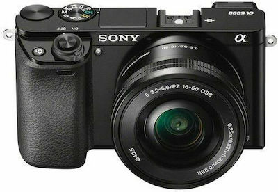 Sony Mirrorless Φωτογραφική Μηχανή α6000 Crop Frame Kit (E PZ 16-50mm F3.5-5.6 OSS) Black