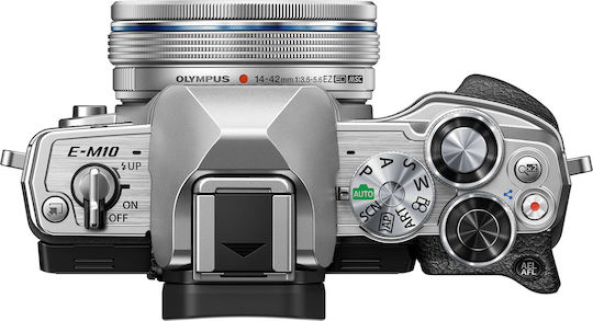 Olympus OM-D E-M10 Mark IV Mirrorless Camera Kit (ED 14‑42mm F3.5‑5.6 EZ Pancake) Silver