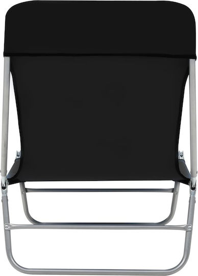 vidaXL Strandliegen Schwarz Faltbar 182x56x24.5cm. 2Stück