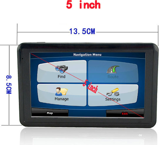 Clever Συσκευή Πλοήγησης GPS με Οθόνη 5" USB & Card Slot