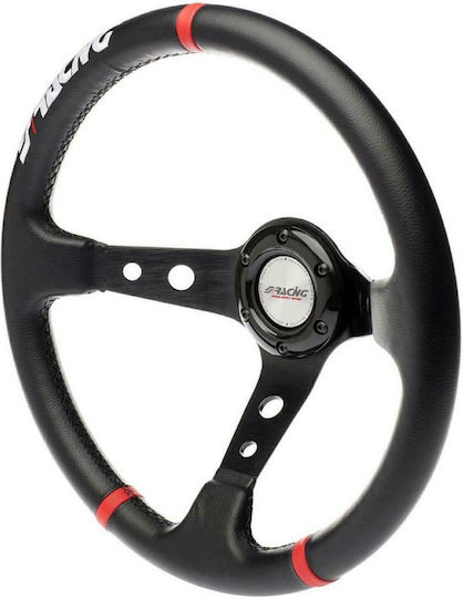 Simoni Racing Τιμόνι Αυτοκινήτου Gravel Τριάκτινο με Διάμετρο 35cm Κόκκινο/Μαύρο