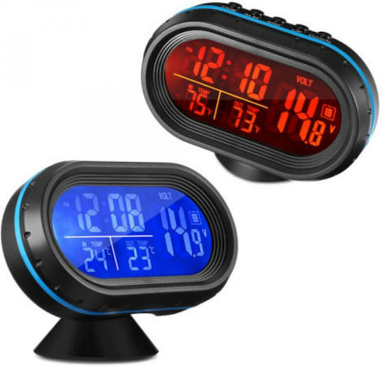 Factory VST-7009V Car Dashboard Voltmeter Digital Instrument 25mm Μπλε