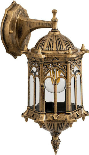 GloboStar Darcy Vintage Leuchte Wand mit Fassung E27 Bronze 15.5x34.5cm