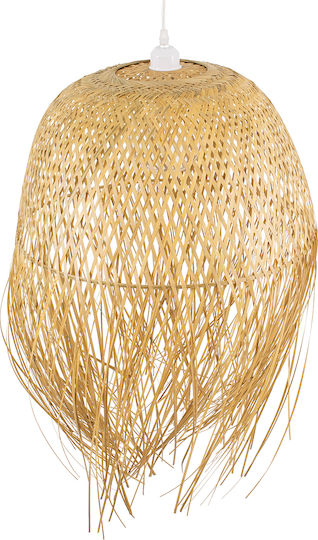 GloboStar Manila Hängelampe Beige Boho Glocke mit Fassung E27 51x51x70cm.