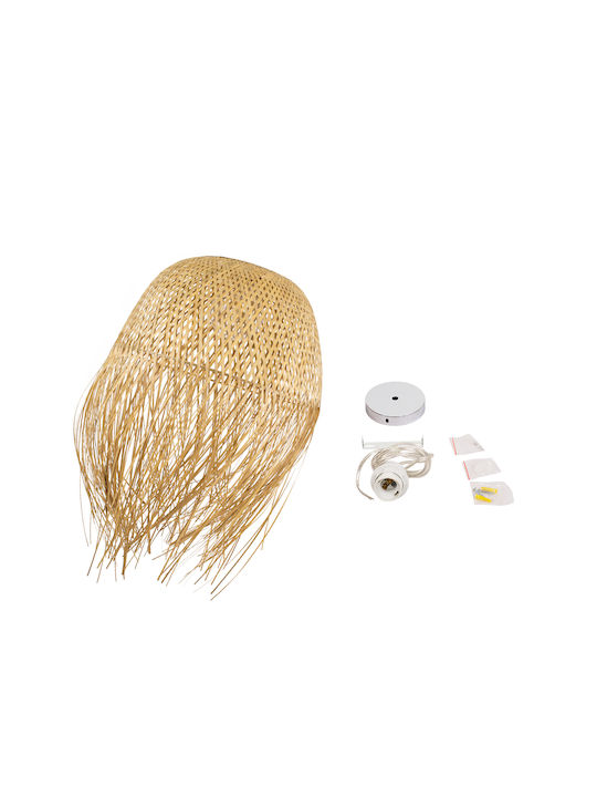 GloboStar Manila Pendant Light Beige Boho Bell with Socket E27 51x51x70cm