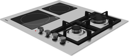 Teka Gas & Electric Cooktop Autonomous Inox with Child Lock Function 60x51εκ. Silver