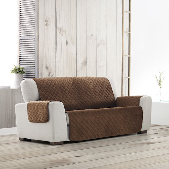 Aithrio Universal Velvet Elastic Cover for Three Seater Sofa Brown Aithrio Universal Velvet Elastic Cover for Three Seater Sofa Brown