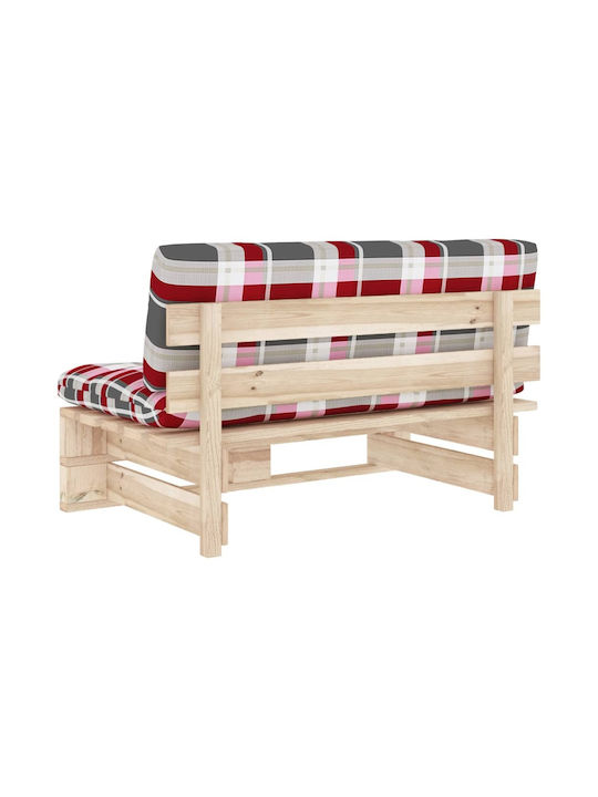 Two-Seater Sofa Outdoor from Pallets with Pillows 110x65x55cm