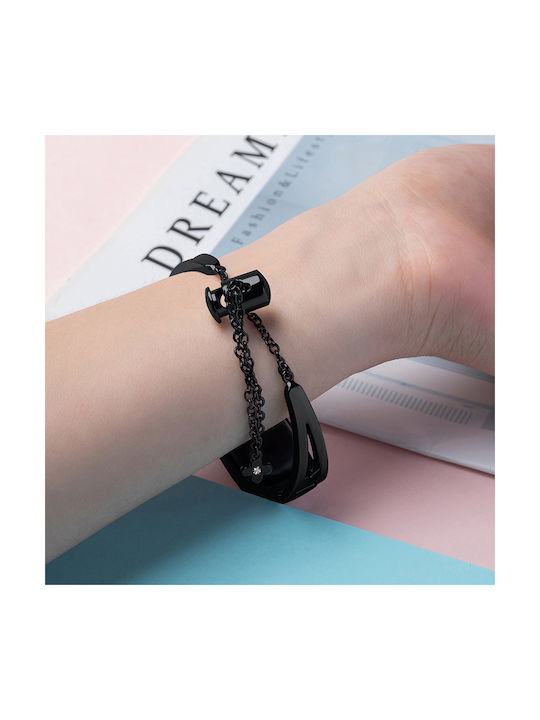 Hurtel Bracelet Armband Rostfreier Stahl Schwarz (Mi Smart Band 5/Mi Smart Band 6)