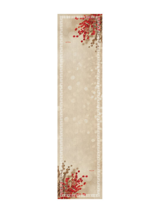 Saint Clair 2012 Christmas Tablecloth Runner Fabric Beige L160xW40cm 1pcs 1719030221069