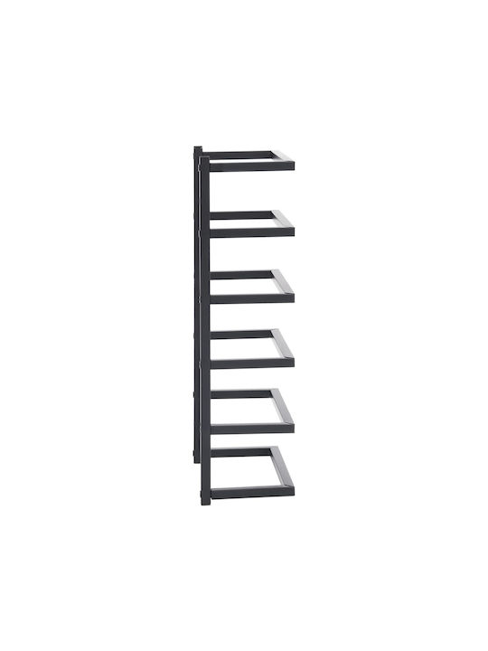 vidaXL Wall-Mounted Bathroom Ladder with 6 Positions ​24x48cm Black